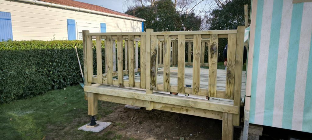 Terrasse Mobil Home Bois Ouest MH Vendée