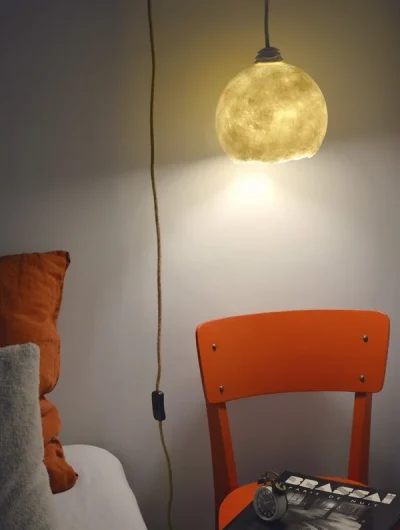 Luminaire en clair de lune pâte de papier - Lueur de Syl